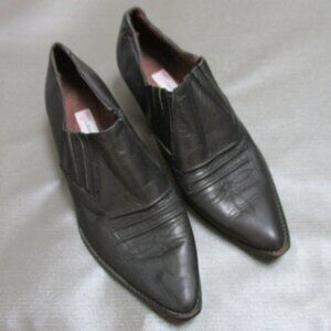 Vintage 1980s Guess? by Georges Marciano Black Leather Cowgirl Ankle Boots